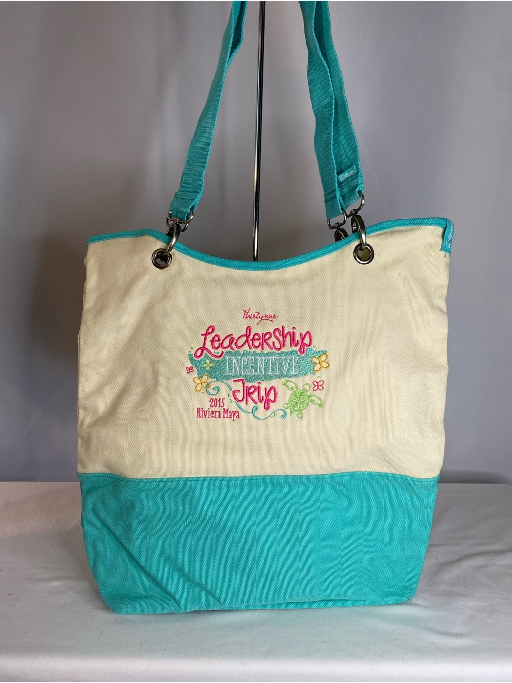 Thirty One Large Canvas Crew Tote, New